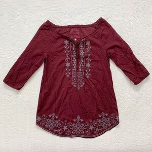 Johnny‎ Was 3J Workshop Embroidered Tunic, Maroon